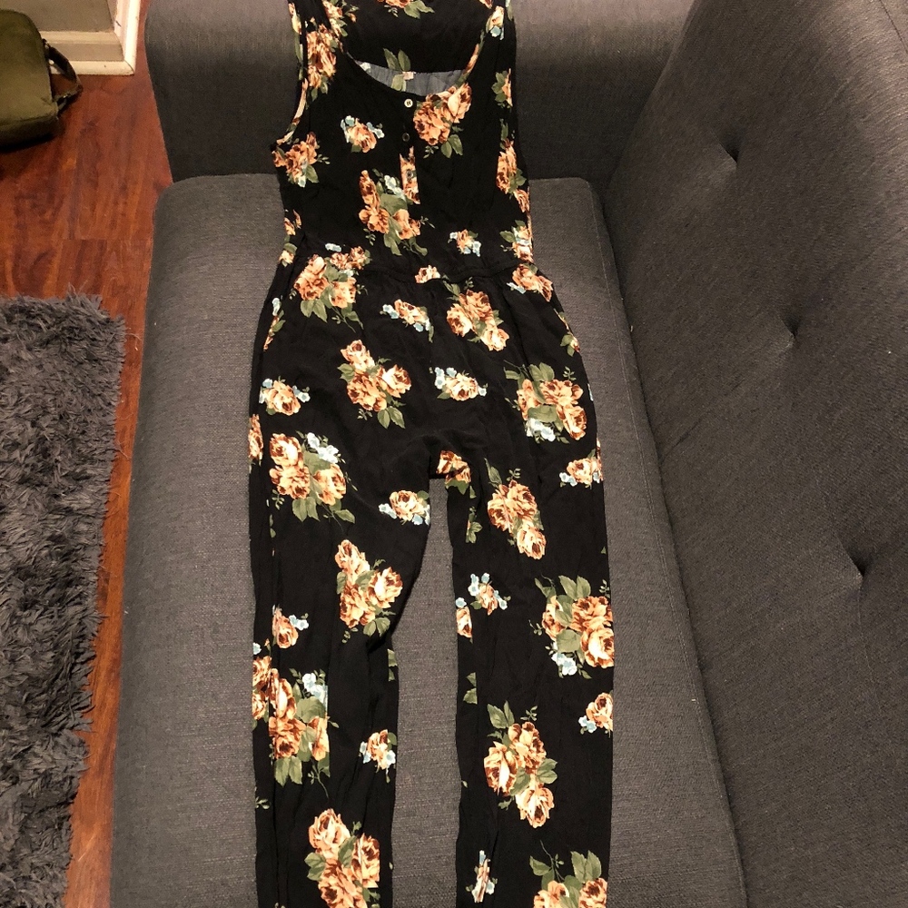 Black Blush Floral Jumpsuit